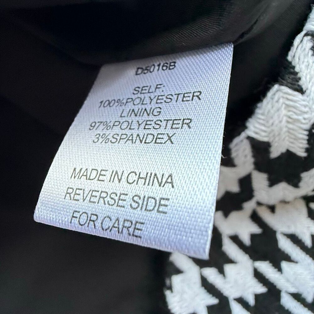 NWT Alexia Admor “Jenni” Tweed Shirtdress black/white houndstooth. Size 10 - Picture 13 of 15